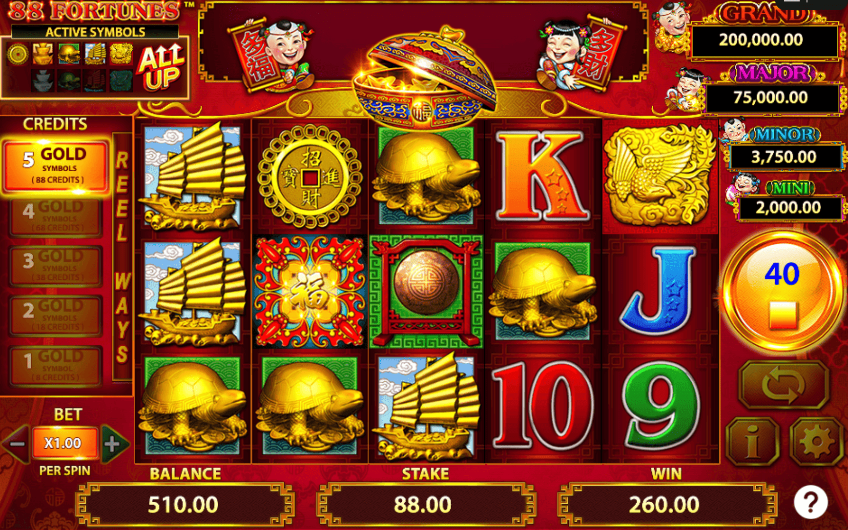 88 Fortunes Slot - Betting Strategy