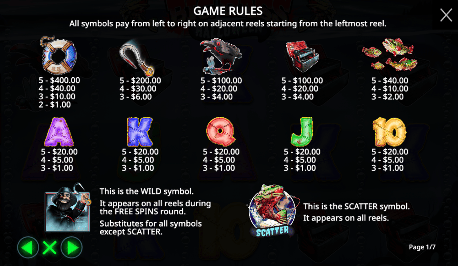 Symbol Values and Payouts