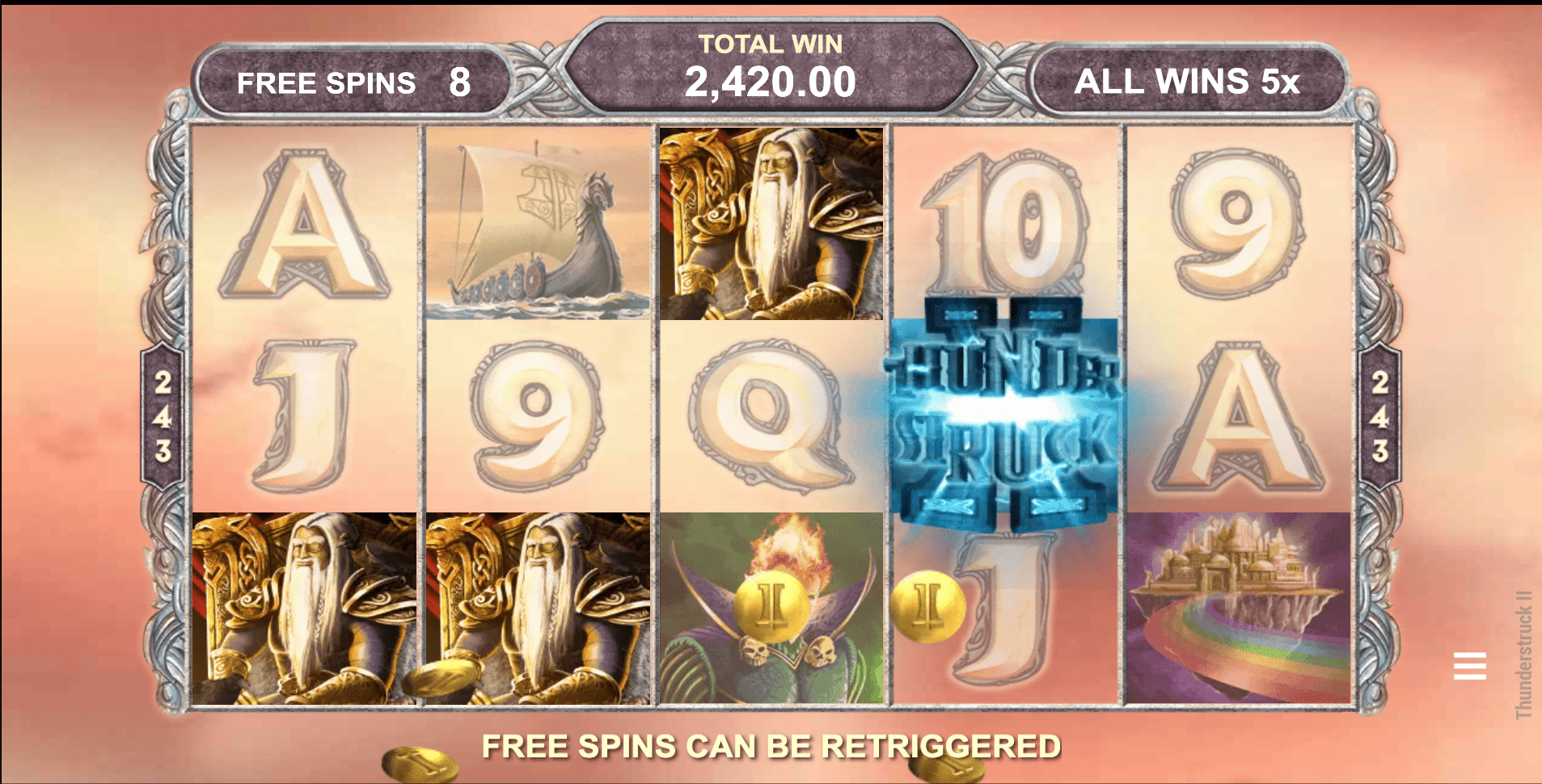 Thunderstruck 2 Slot -  free spins